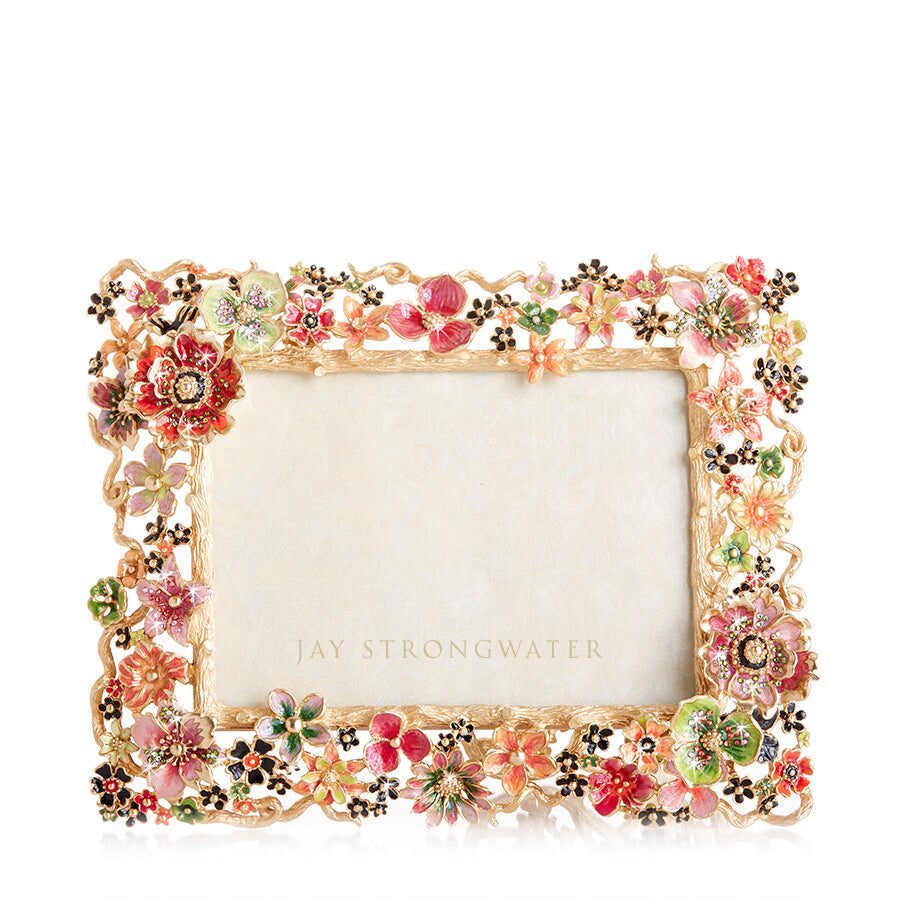 Jay Strongwater Ophelia Cluster Floral 5"x7" Frame - Jewel, alternate view