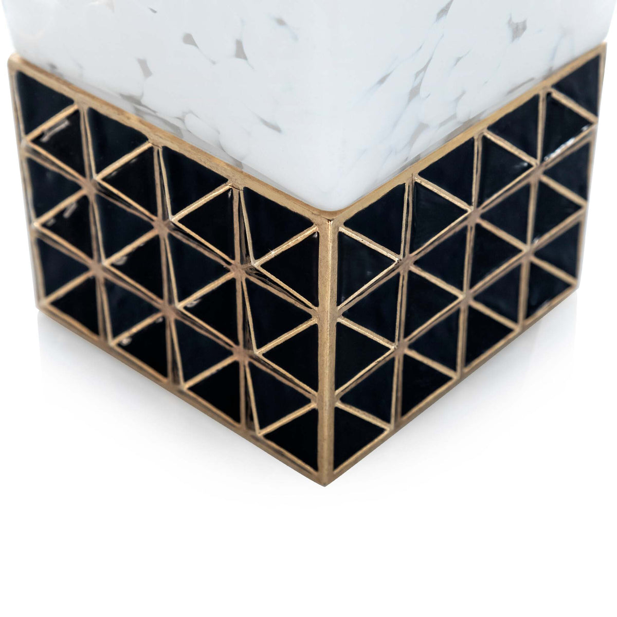 Jay Strongwater Opus Pyramid Vase Black & Gold, alternate view