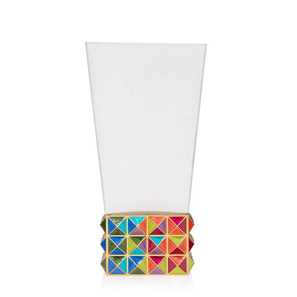 Jay Strongwater Opus Pyramid Vase Rainbow