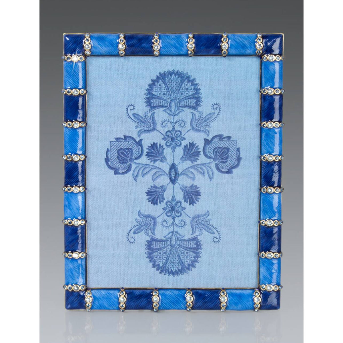Jay Strongwater Pierce Striped 5" X 7" Frame - Delft Garden, alternate view