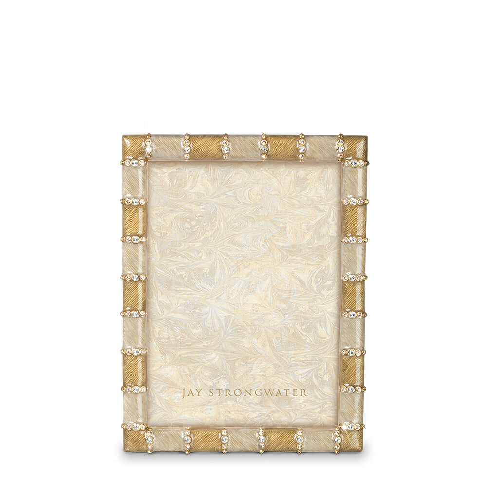 Jay Strongwater Pierce Striped 5" X 7" Frame - Golden