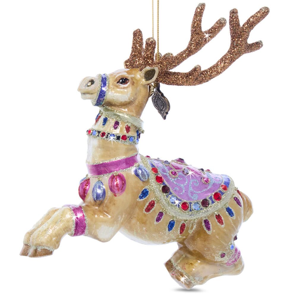Jay Strongwater Prancer Glass Ornament, alternate view
