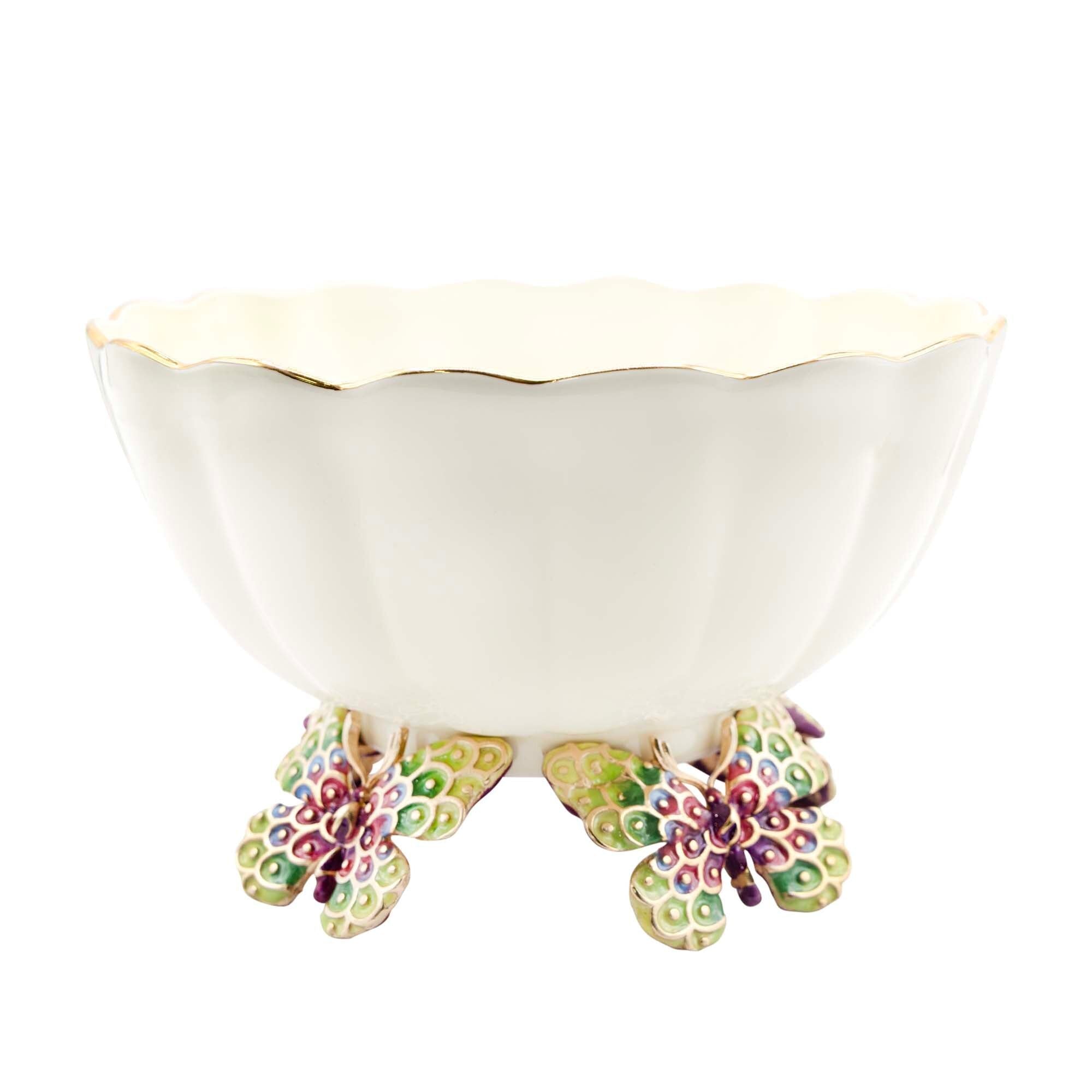 Jay Strongwater Quinn Butterfly Ceramic Bowl