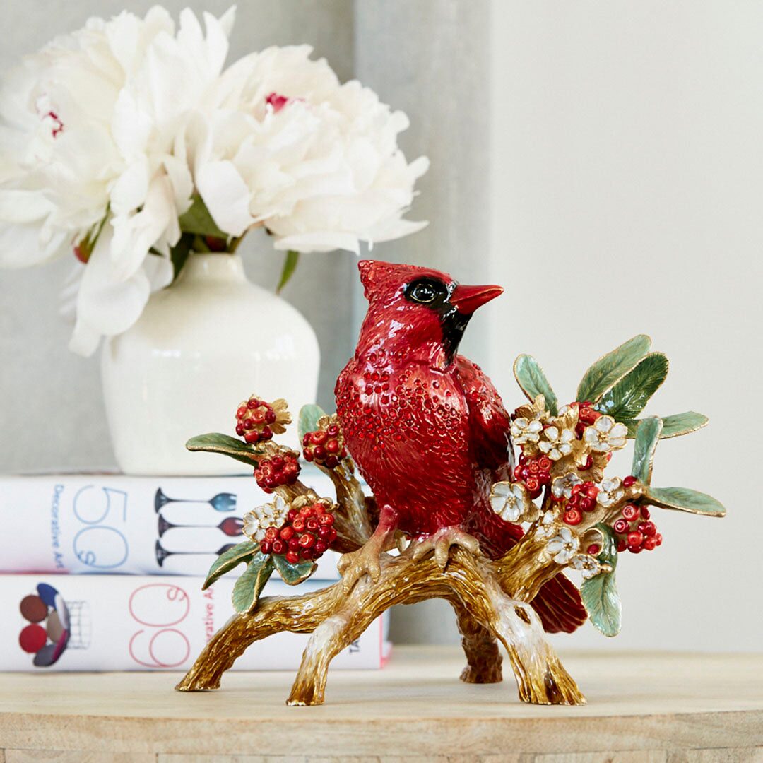 Jay Strongwater Red Cardinal on Branch Figurine, alternate view