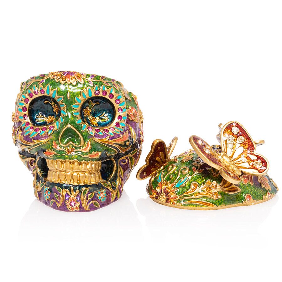 Jay Strongwater Rivera Skull with Butterflies Box, alternate view