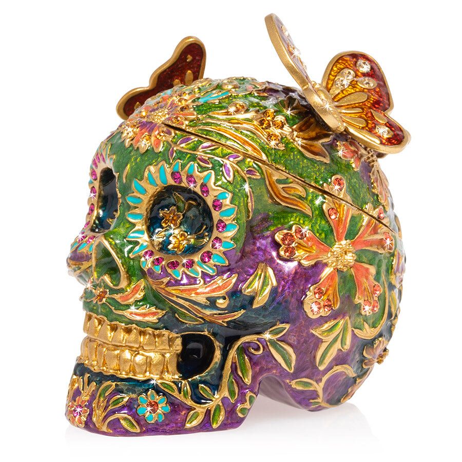 Jay Strongwater Rivera Skull with Butterflies Box, alternate view