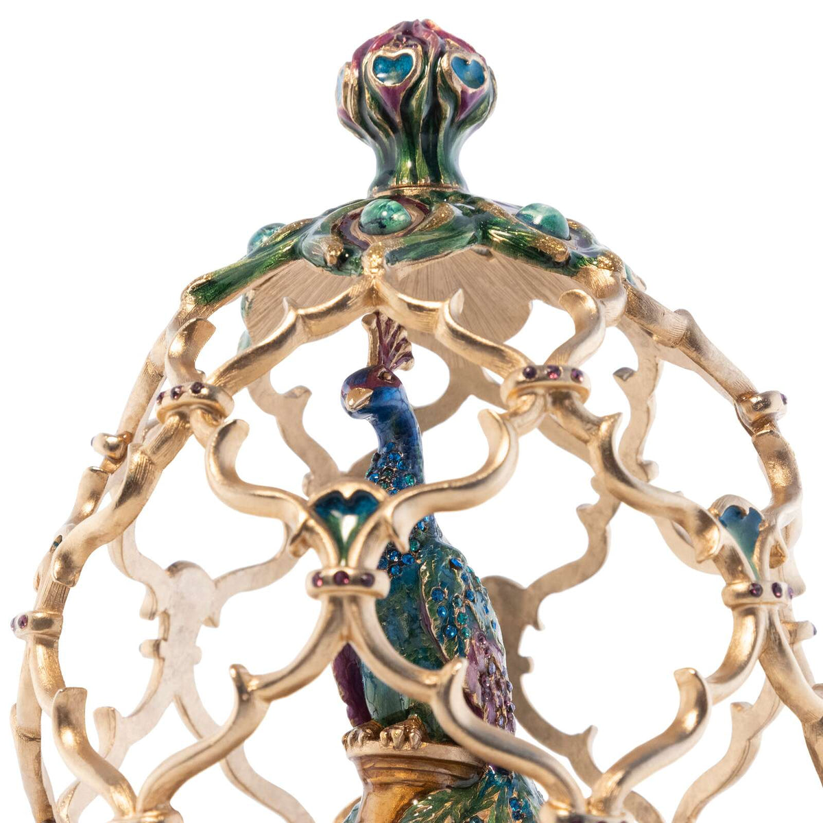 Jay Strongwater Roman Peacock Egg Objet Figurine, alternate view