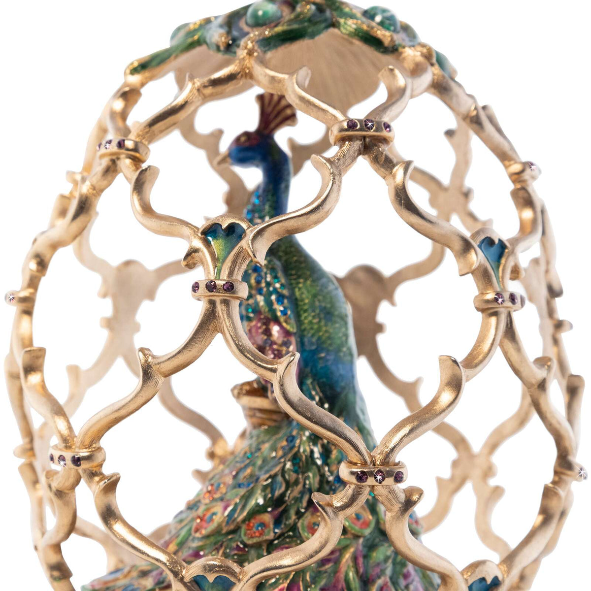 Jay Strongwater Roman Peacock Egg Objet Figurine, alternate view