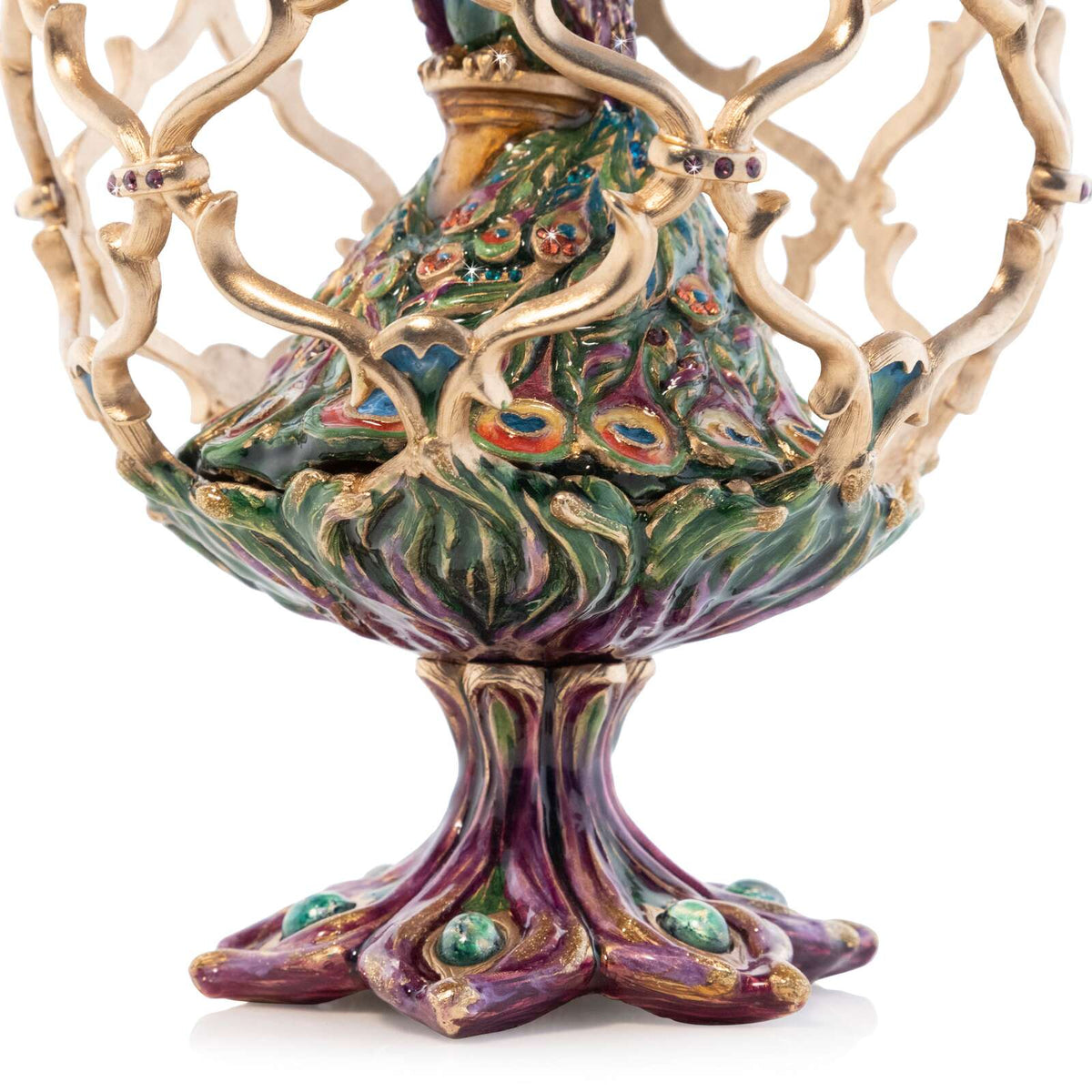 Jay Strongwater Roman Peacock Egg Objet Figurine, alternate view
