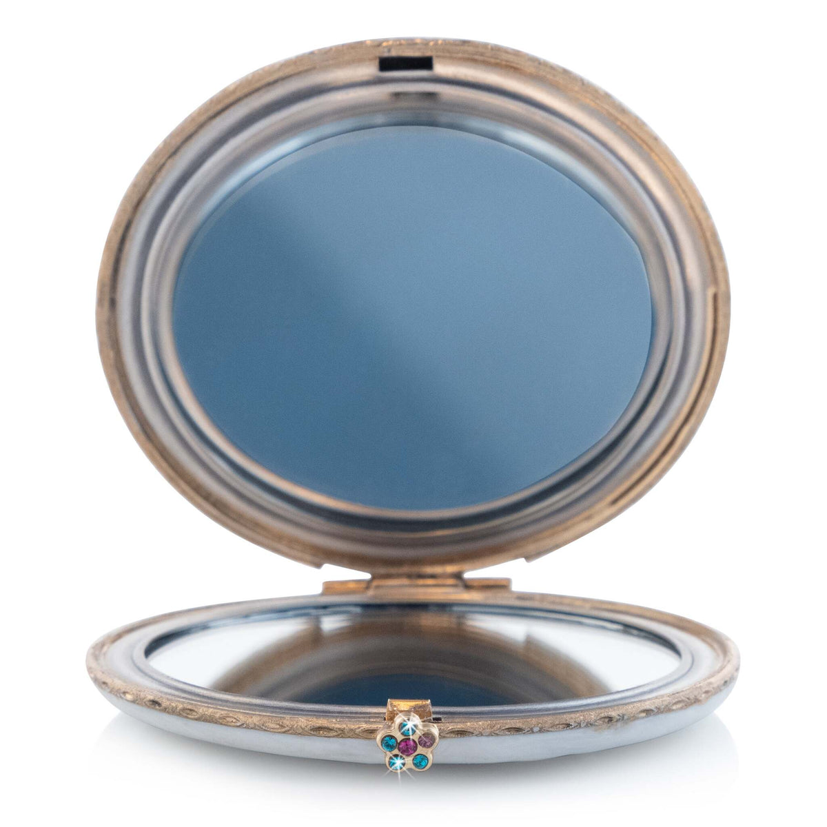 Jay Strongwater Rowan Classic Peacock Compact Handheld Mirror, alternate view