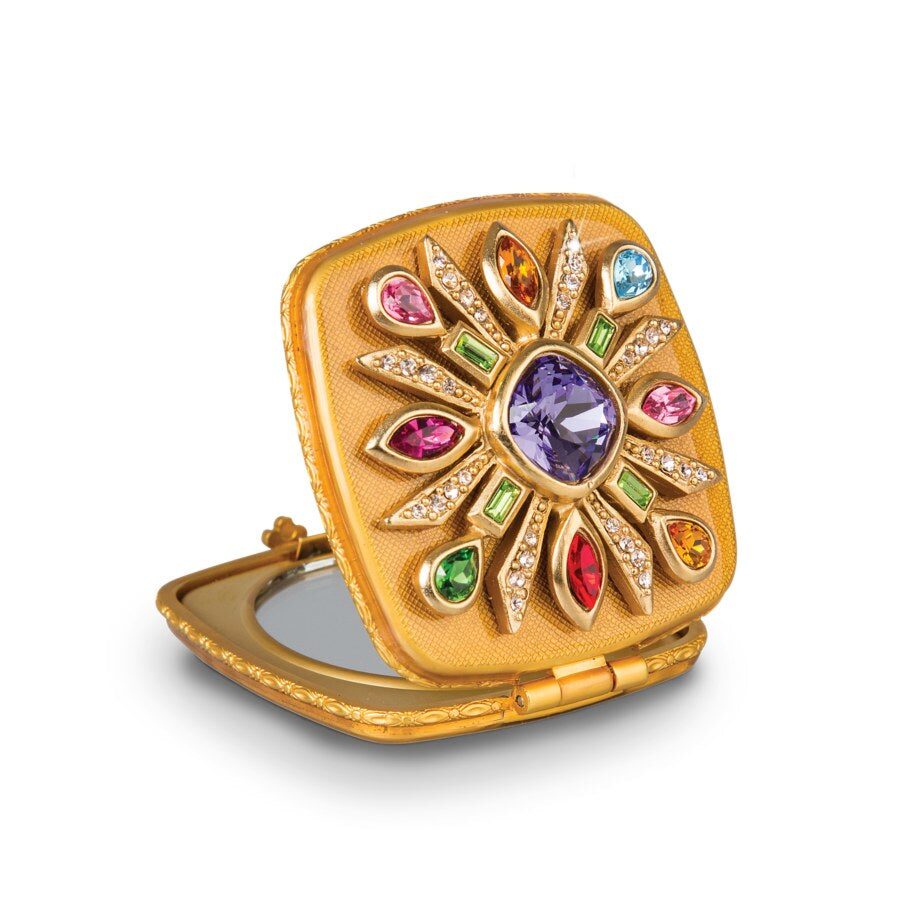 Jay Strongwater Schuyler Maltese Bejeweled Compact Handheld Mirror, alternate view