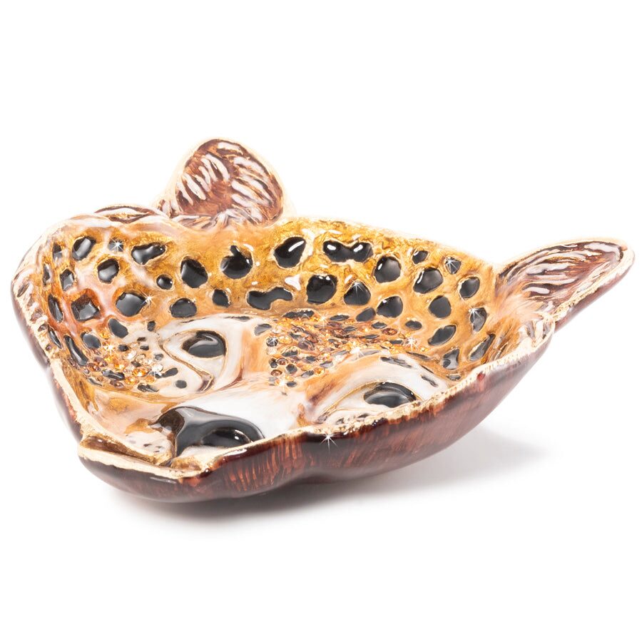 Jay Strongwater Skye Leopard Trinket Tray, alternate view