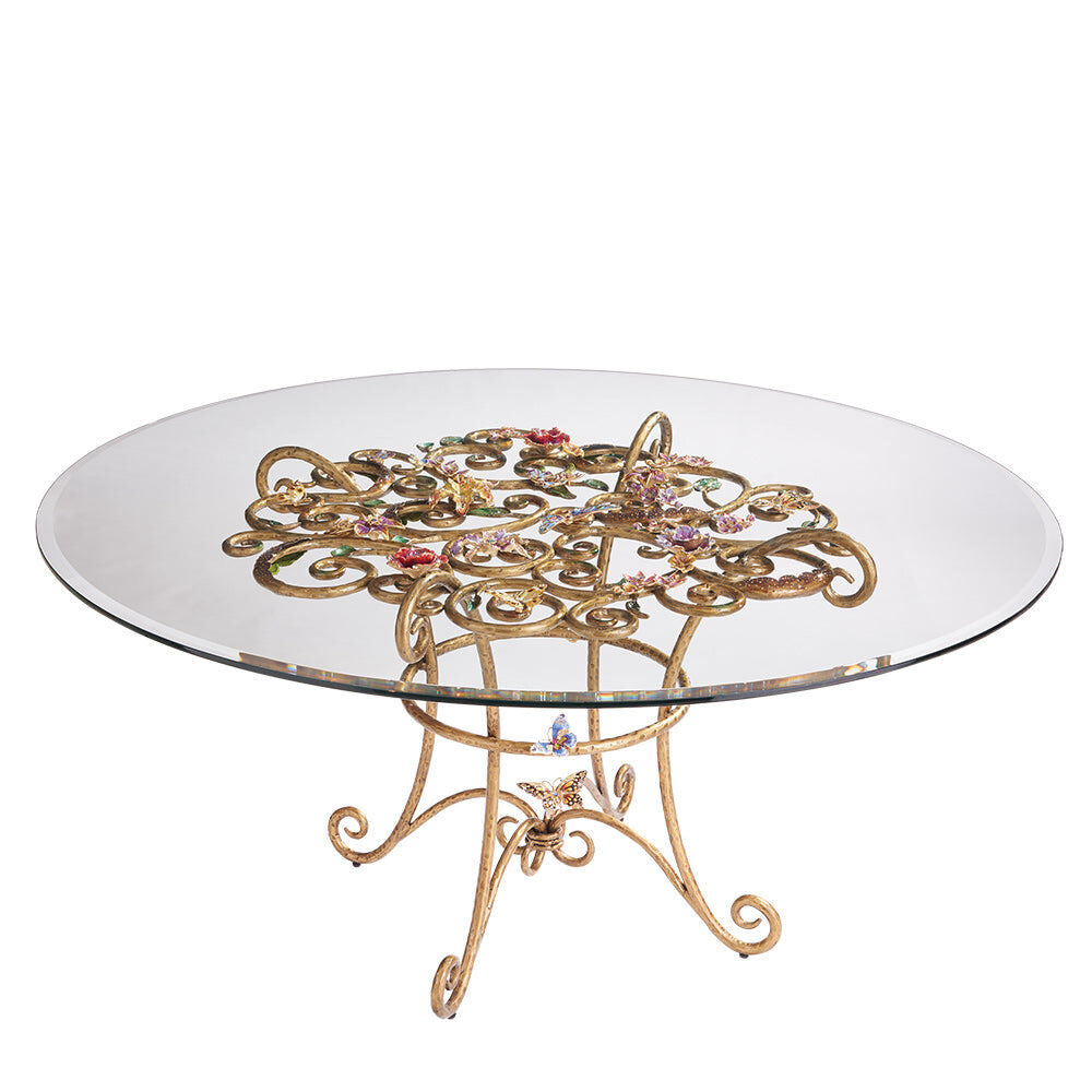 Jay Strongwater Sophia Floral Dining Table