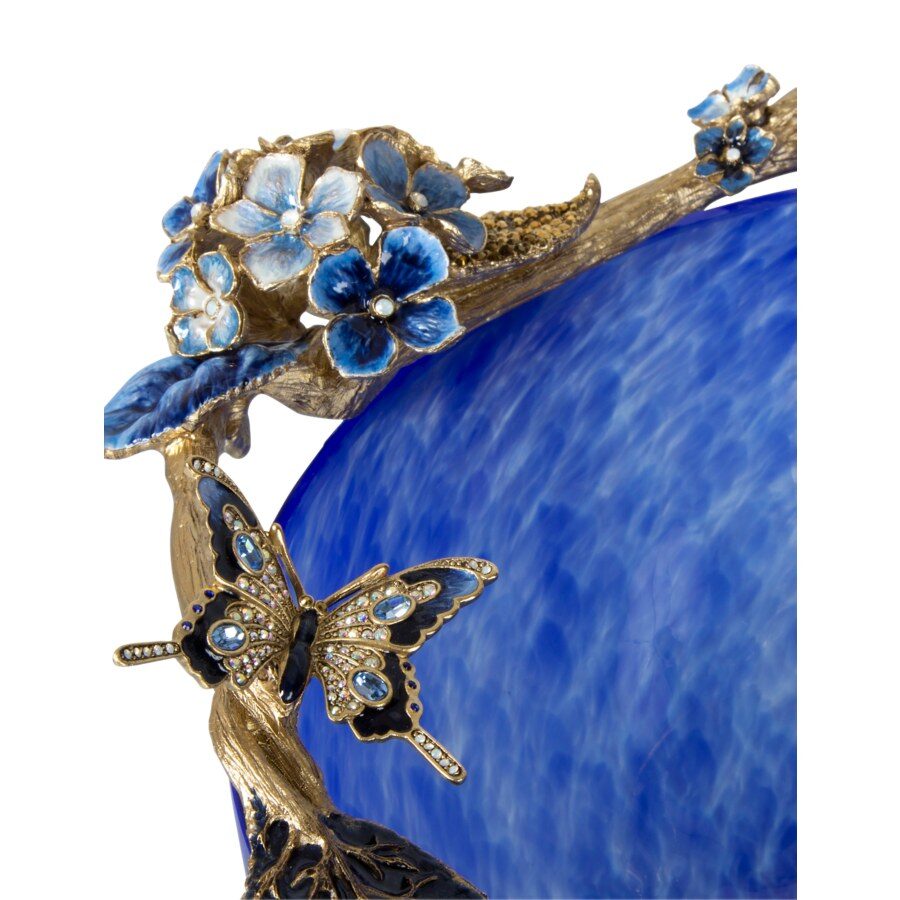 Jay Strongwater Sophie Hydrangea Blue Glass Bowl, alternate view