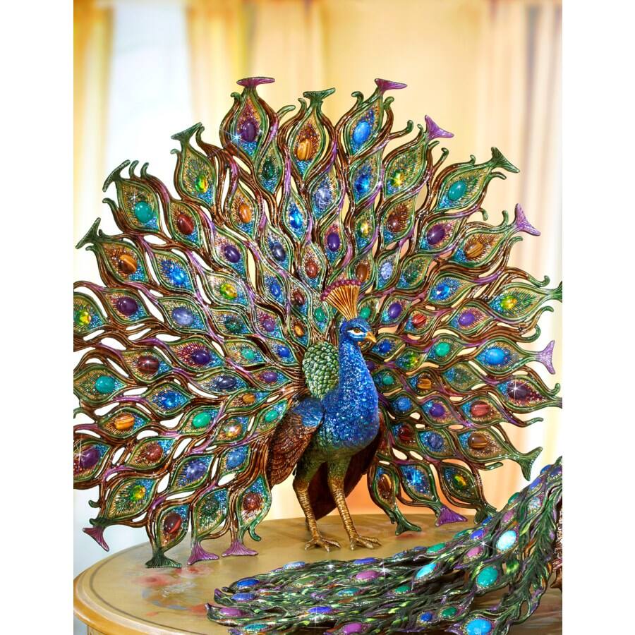 Jay Strongwater Stanton Fan Tail Peacock Figurine, alternate view