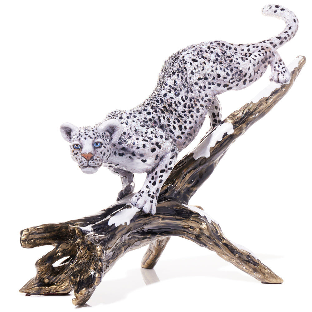Jay Strongwater Terron Snow Leopard Descending Branch Figurine