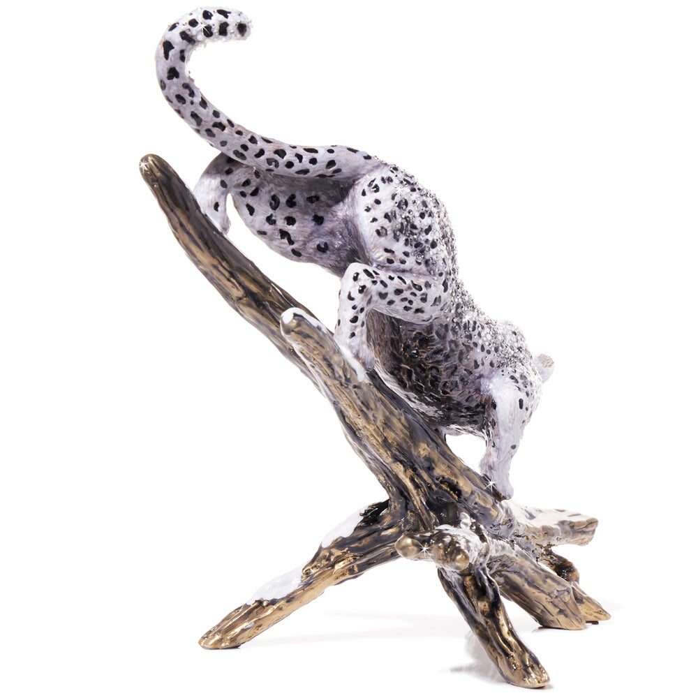 Jay Strongwater Terron Snow Leopard Descending Branch Figurine, alternate view