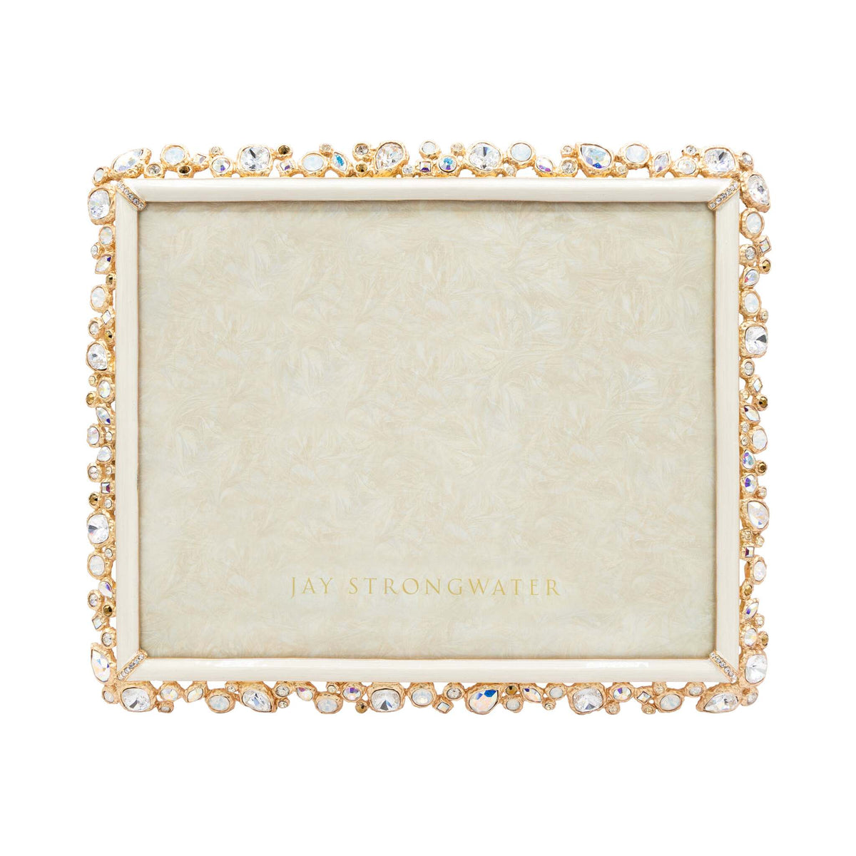 Jay Strongwater Theo Bejeweled 8" X 10" Frame - White Opal, alternate view
