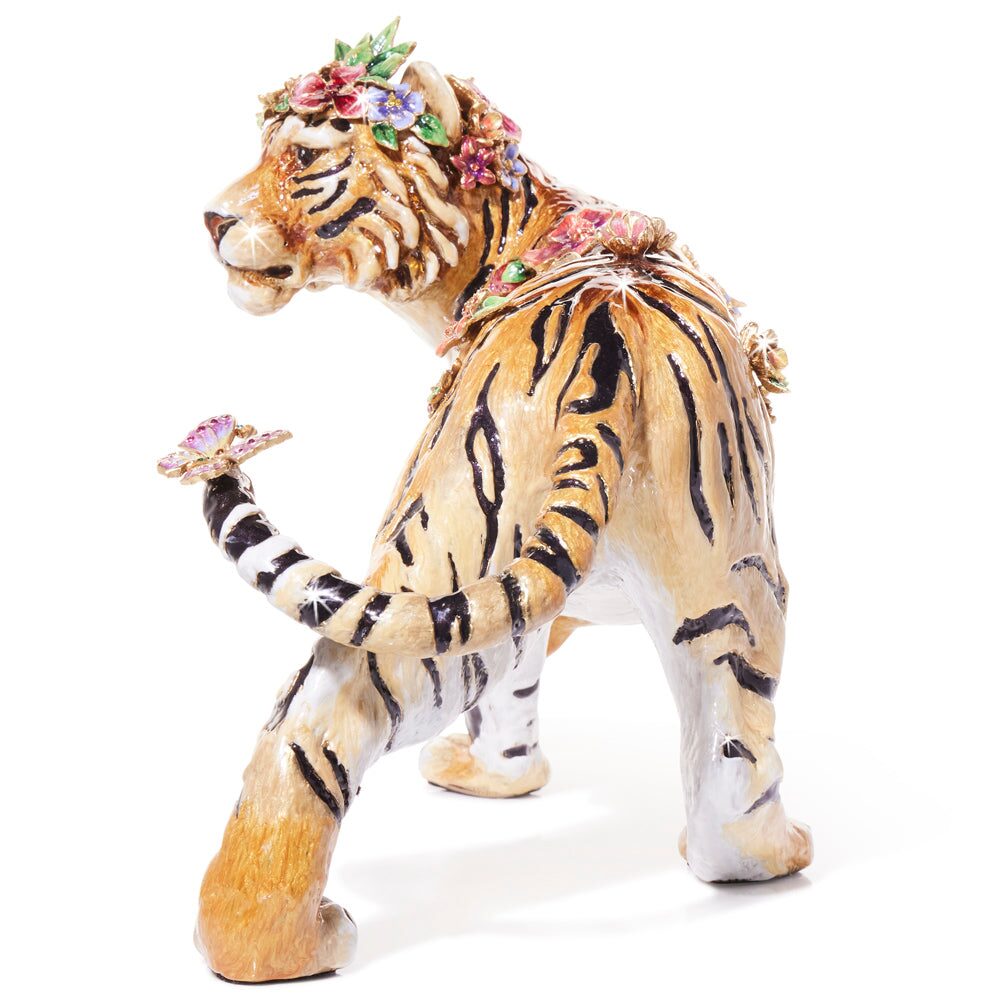 Jay Strongwater Tiger with Flower Crown Figurine, alternate view