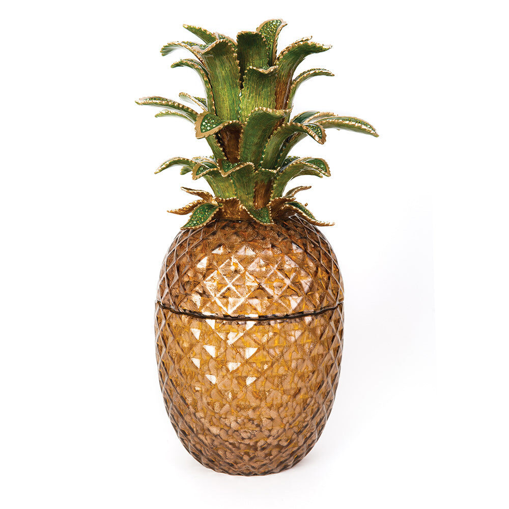 Jay Strongwater Winston Pineapple Jeweled Glass Jar