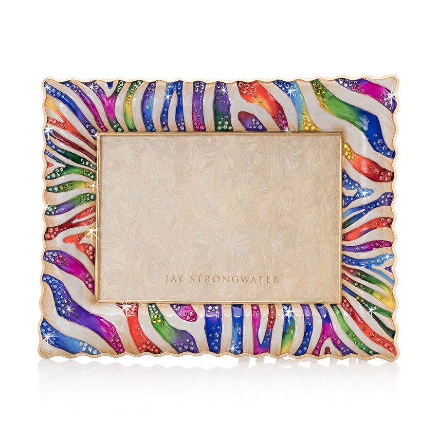 Jay Strongwater Wyatt Zebra 5" X 7" Frame - Rainbow, alternate view