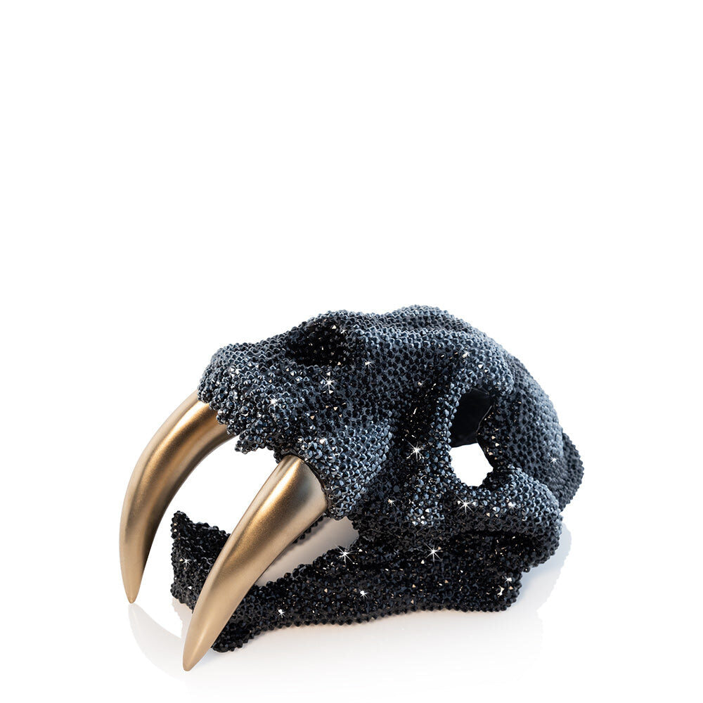 Jay Strongwater Wynter Luxe Saber-toothed Tiger Skull Figurine