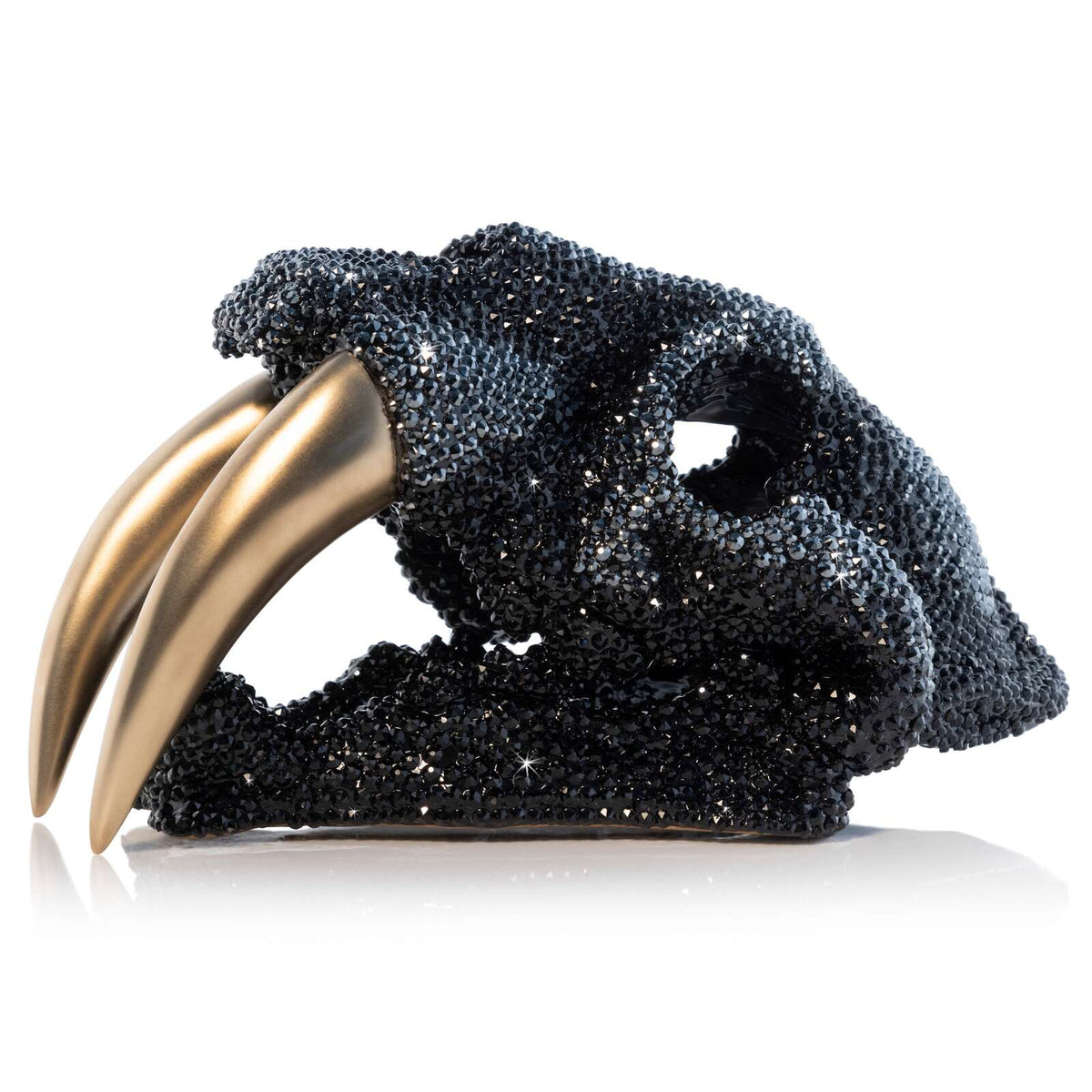 Jay Strongwater Wynter Luxe Saber-toothed Tiger Skull Figurine, alternate view