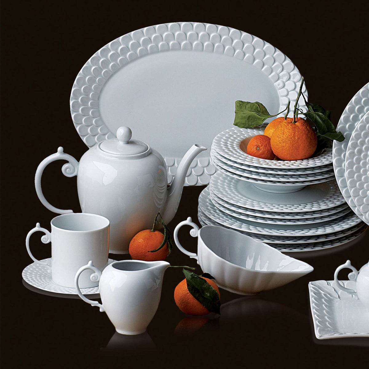 L'Objet Aegean Dinner Plate – White, alternate view