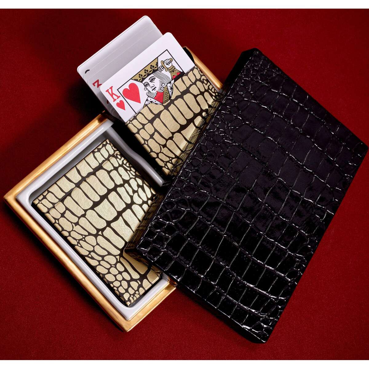 L'Objet Crocodile Box with Playing Cards (2 Decks) Board & Table Game, alternate view