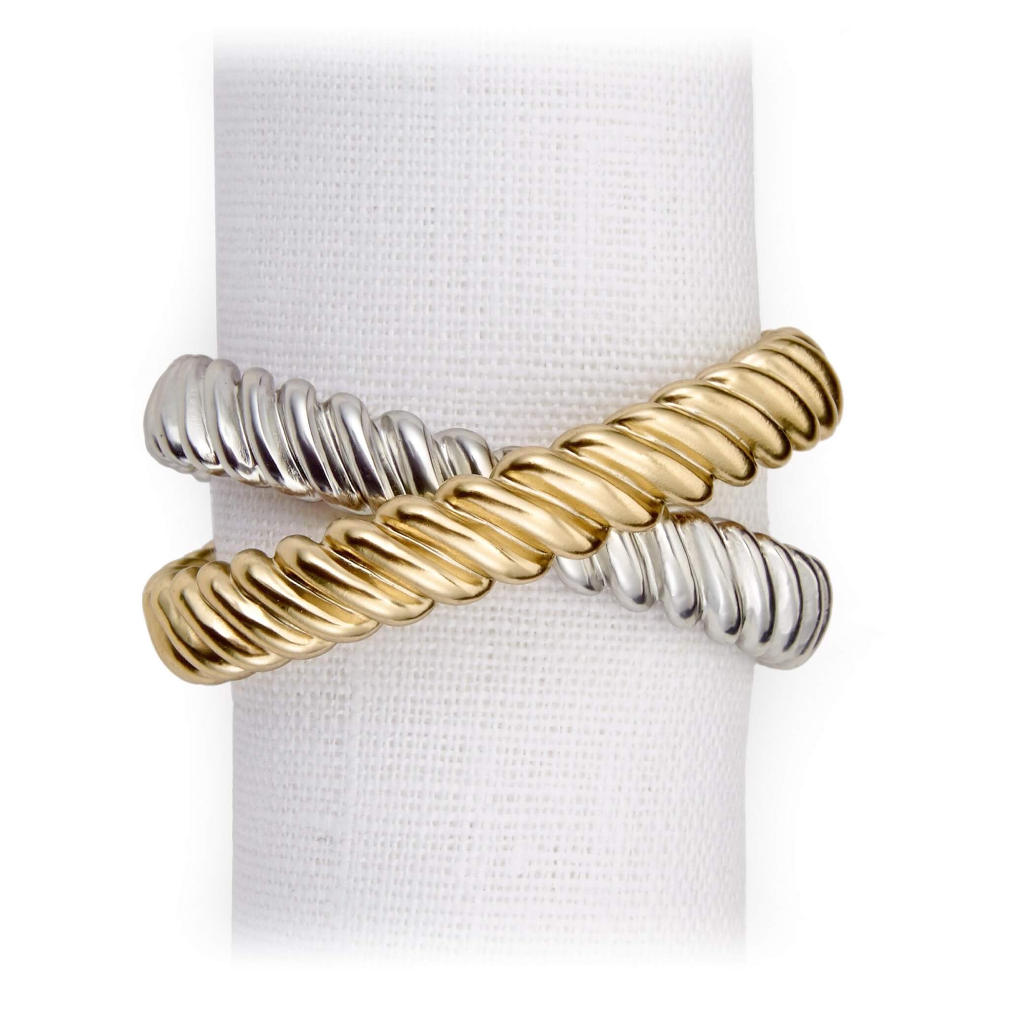 L'Objet Deco Twist Napkin Jewels Set of 4 Napkin Ring β Original