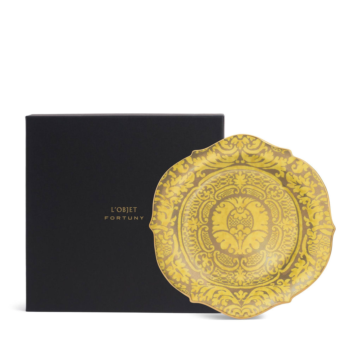 L'Objet Fortuny Orsini Yellow Round Platter - Large Charger & Service Plate, alternate view