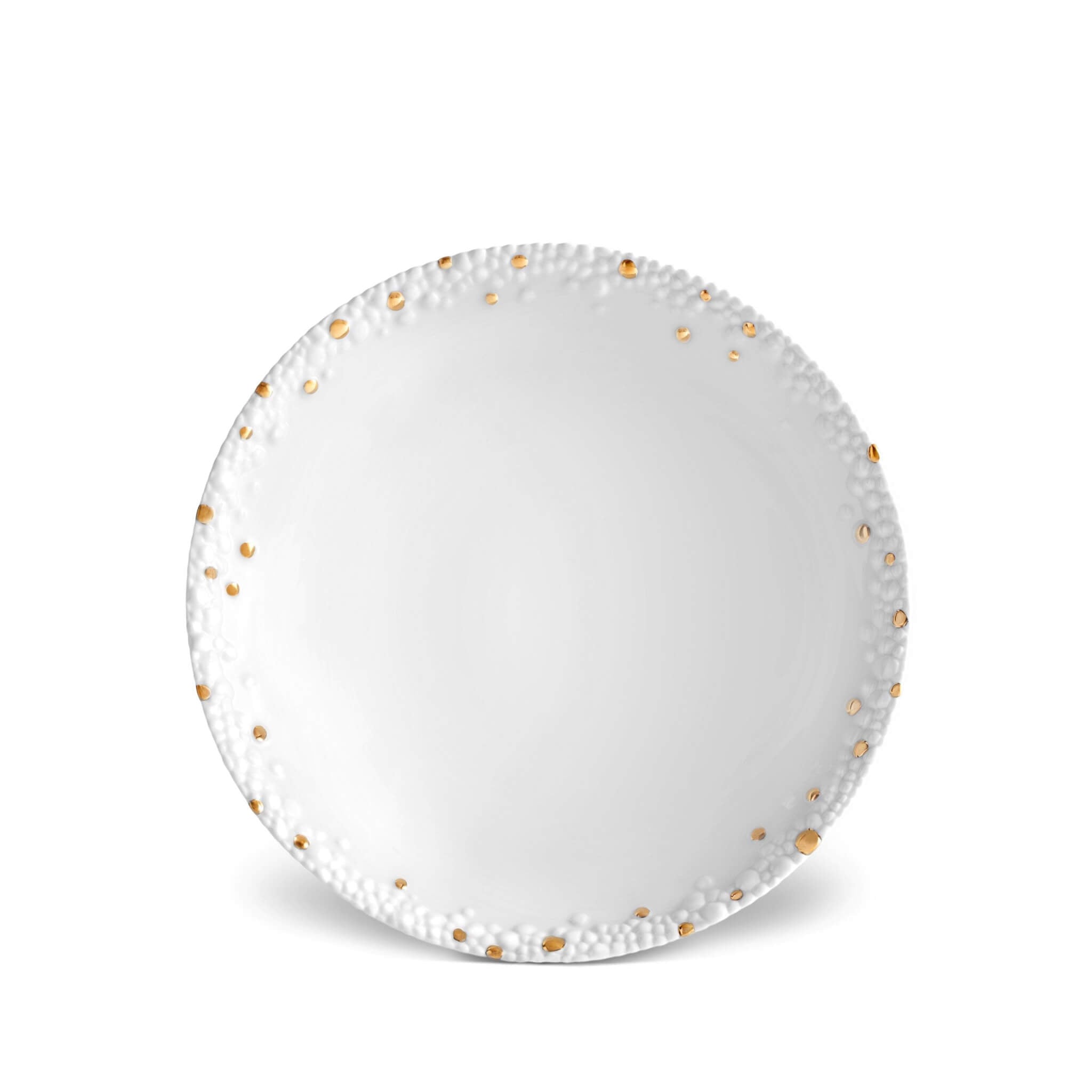 L'Objet Haas Mojave Soup Plate White Soup Plates & Rimmed Soup Bowl β Gold