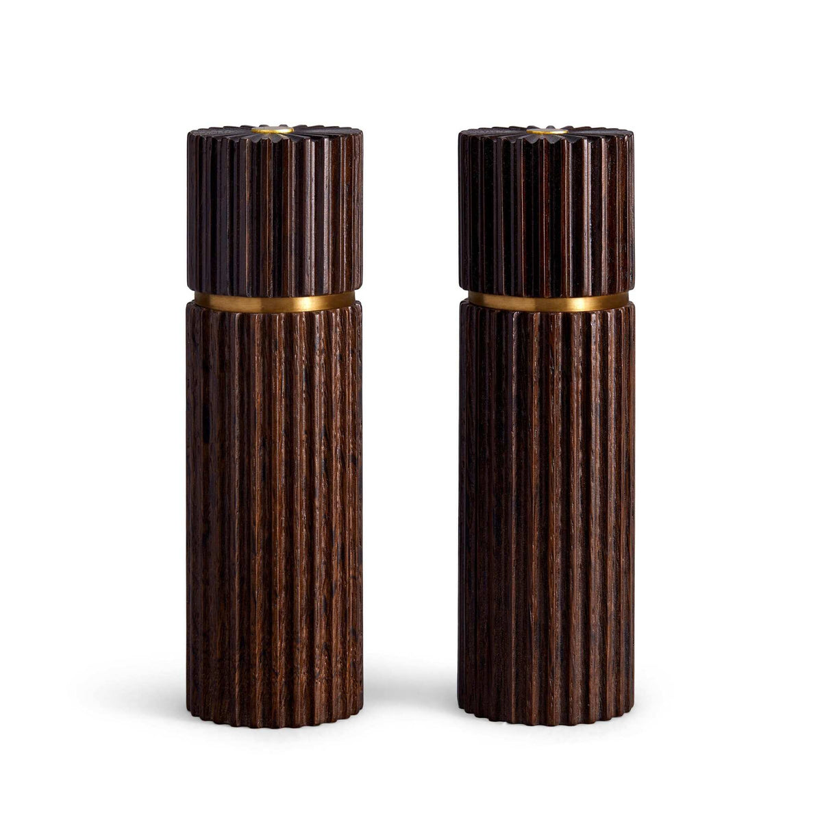 L'Objet Ionic Salt + Pepper Mills - Smoked Oak (Set of 2), alternate view