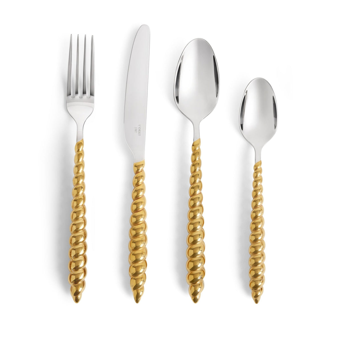 L'Objet Jessica McCormack Shell Flatware 4-Piece Set - Gold