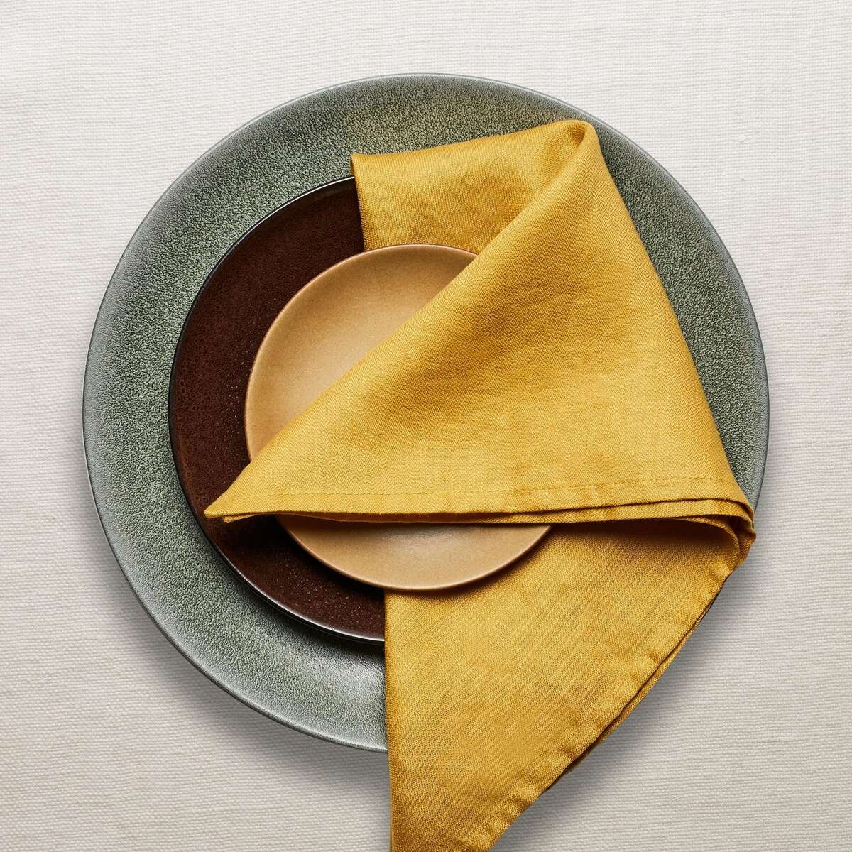 L'Objet Linen Sateen Napkins - Mustard (Set of 4), alternate view