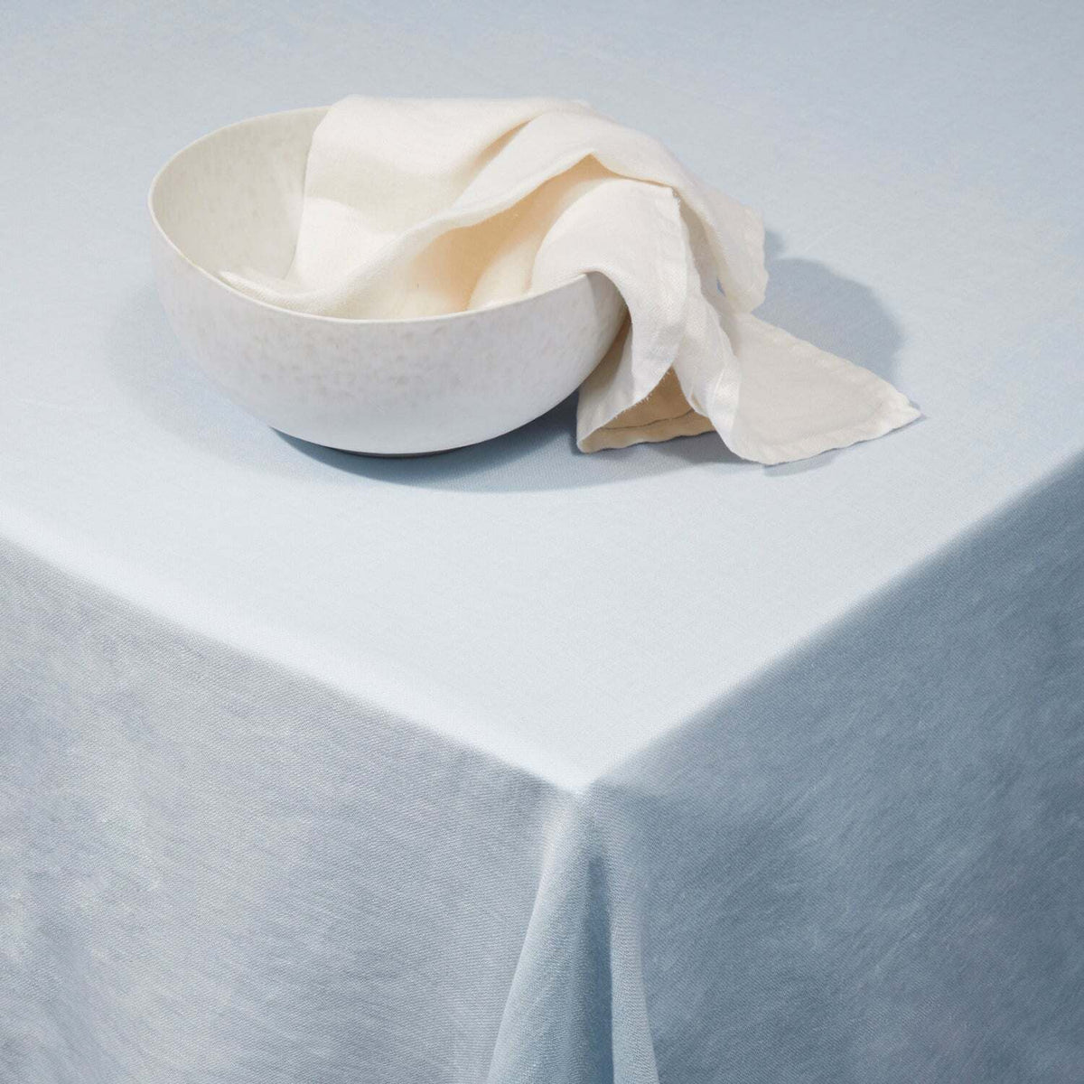 L'Objet Linen Sateen Tablecloth - Light Blue, alternate view