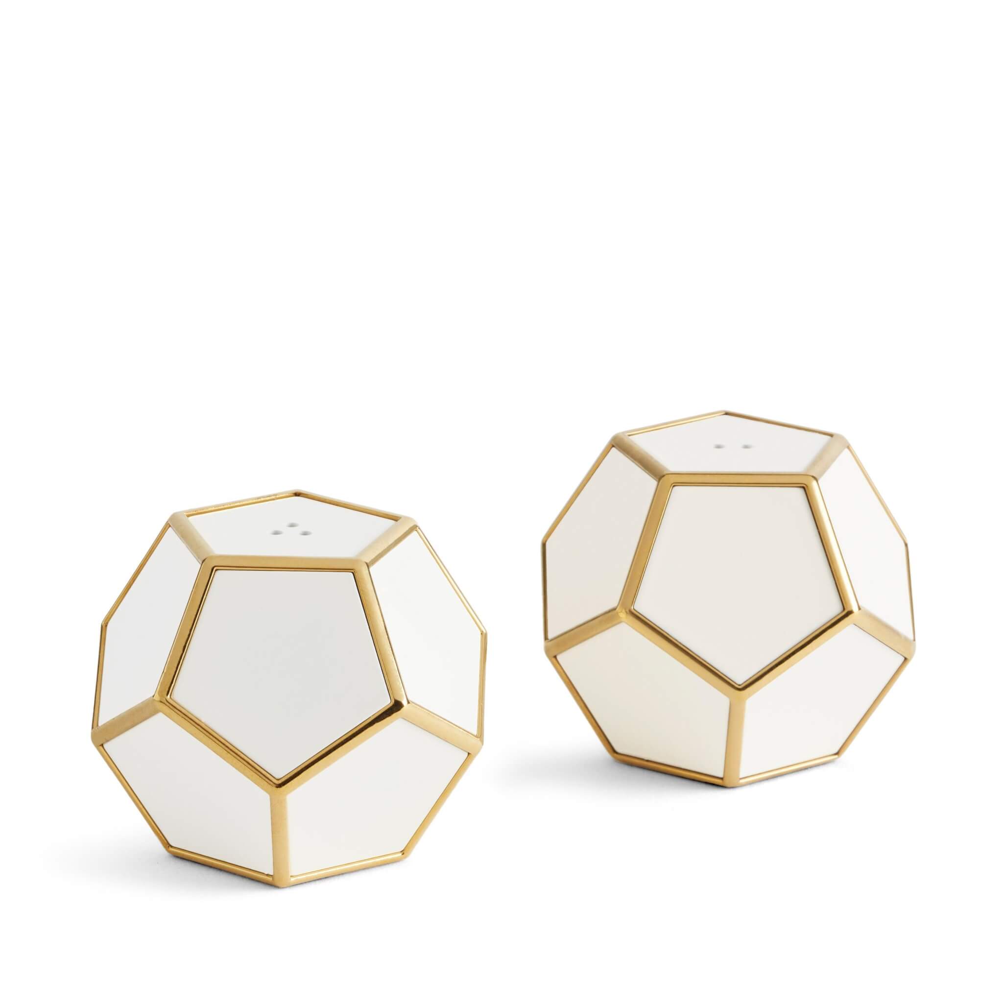 L'Objet Pentagon Spice Jewels - White + Gold (Set of 2)