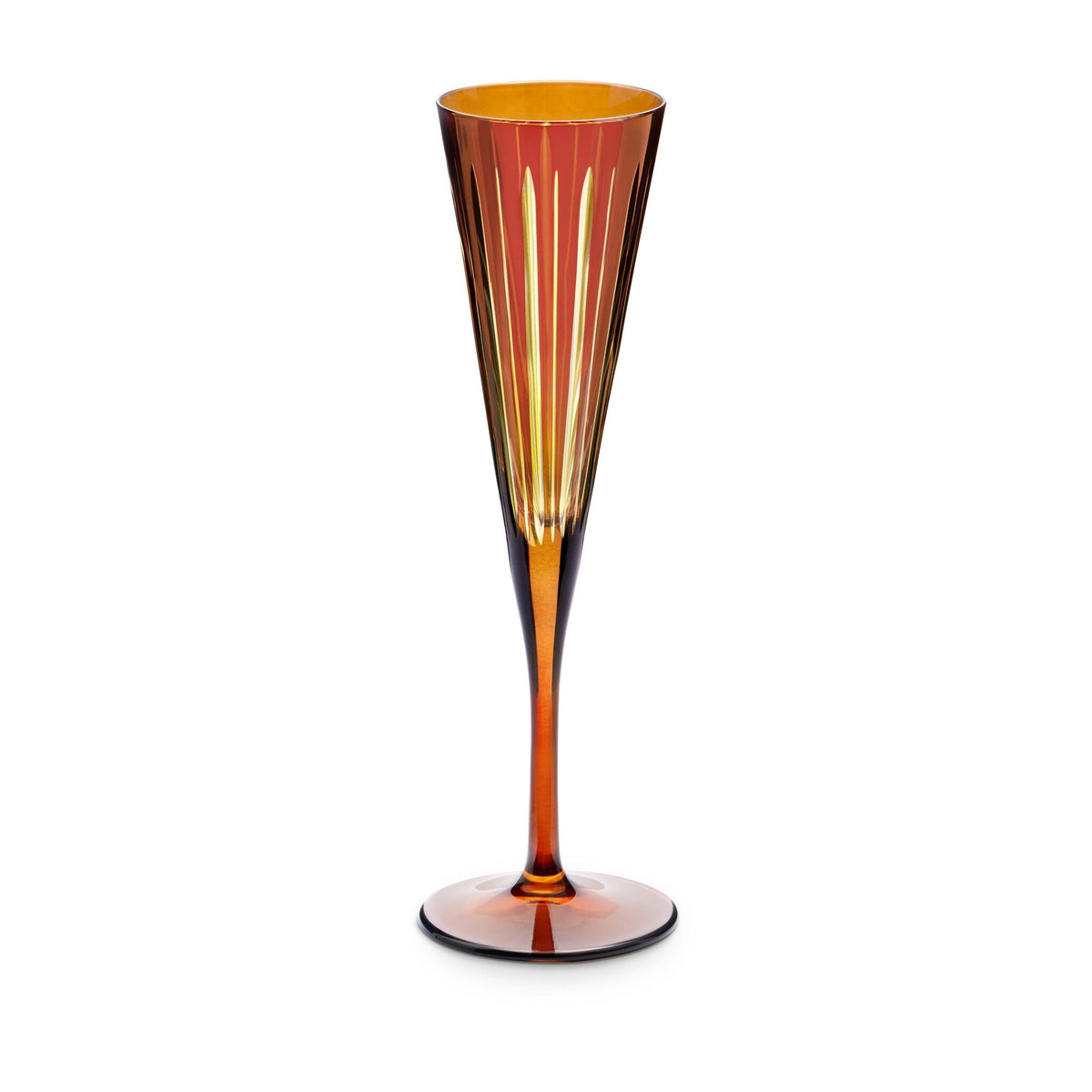 L'Objet Prism Champagne Flutes - Amber (Set of 4), alternate view
