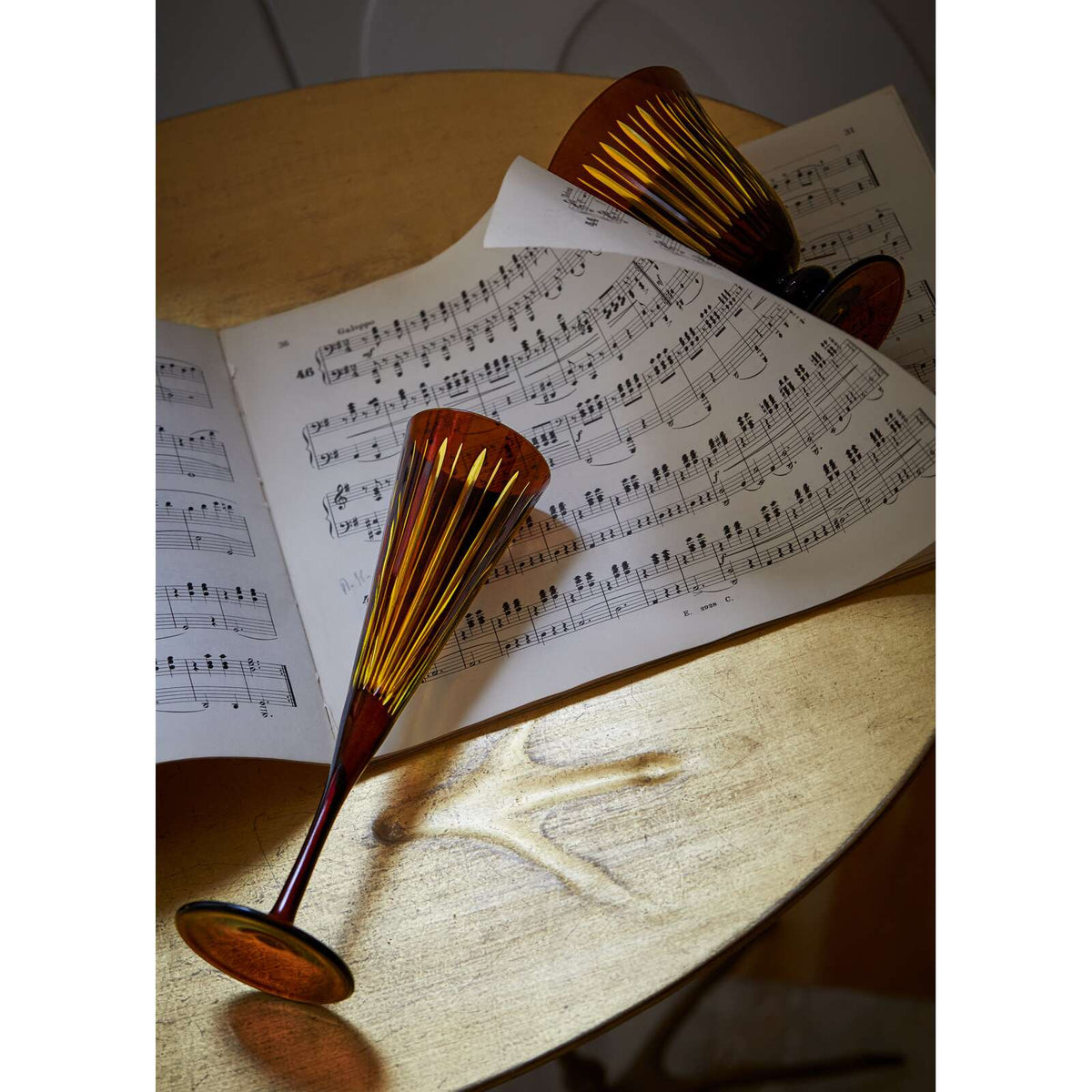 L'Objet Prism Champagne Flutes - Amber (Set of 4), alternate view