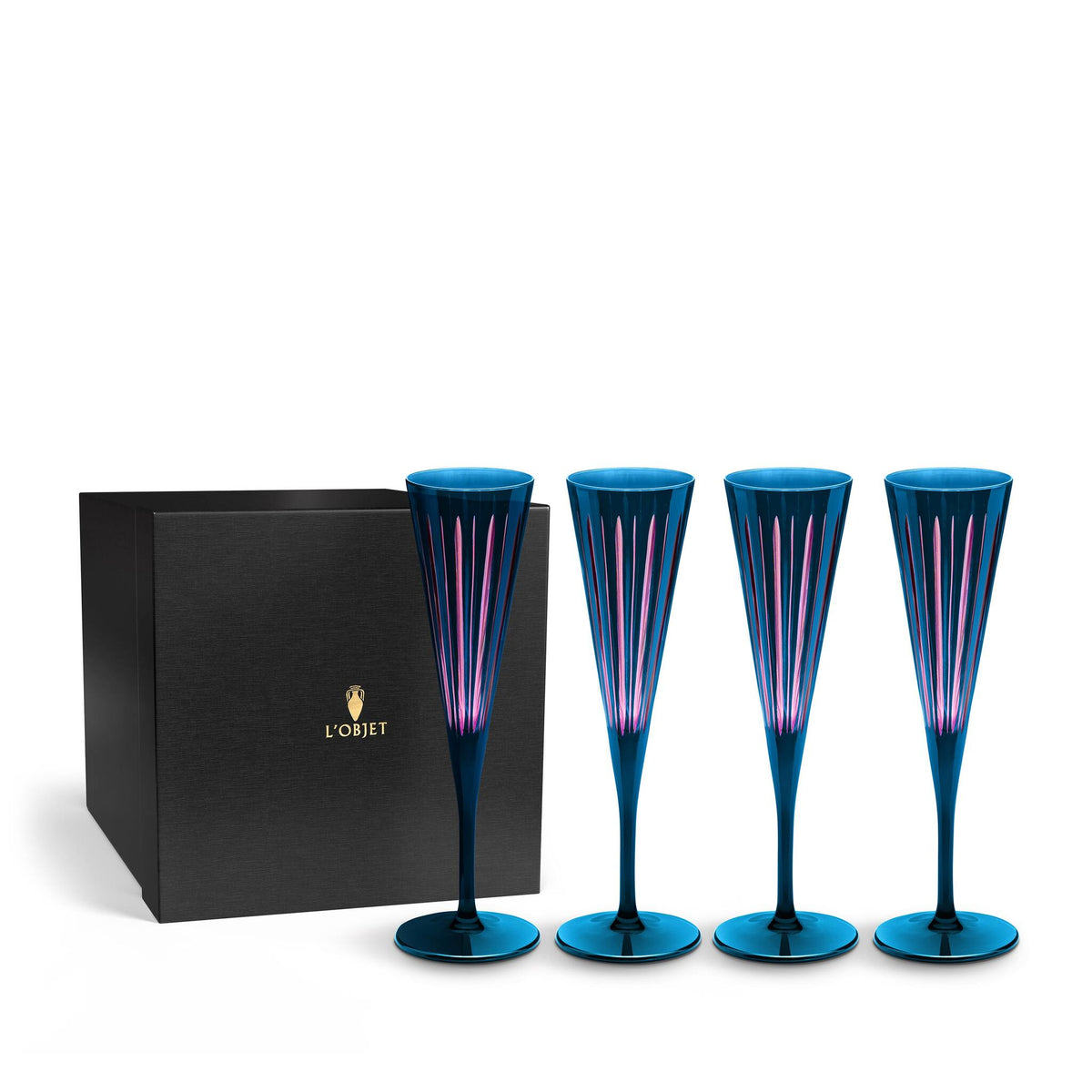 L'Objet Prism Champagne Flutes Set of 4, alternate view