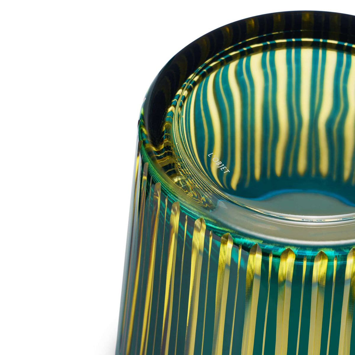 L'Objet Prism Ice Bucket + Tongs - Green, alternate view