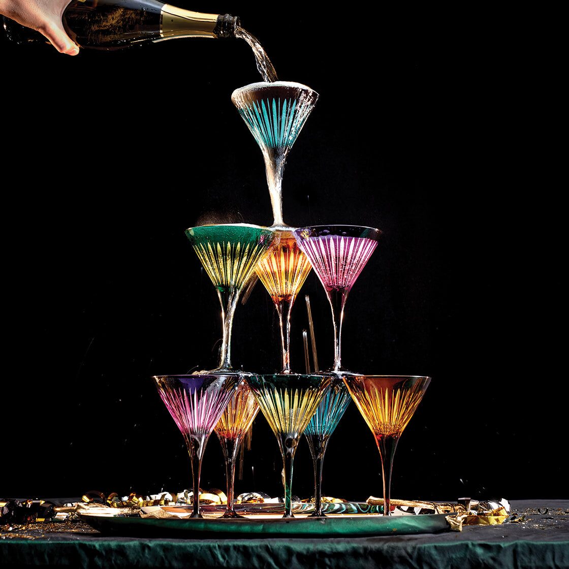 L'Objet Prism Martini Glasses - Purple (Set of 4) Glassware & Drinkware, alternate view
