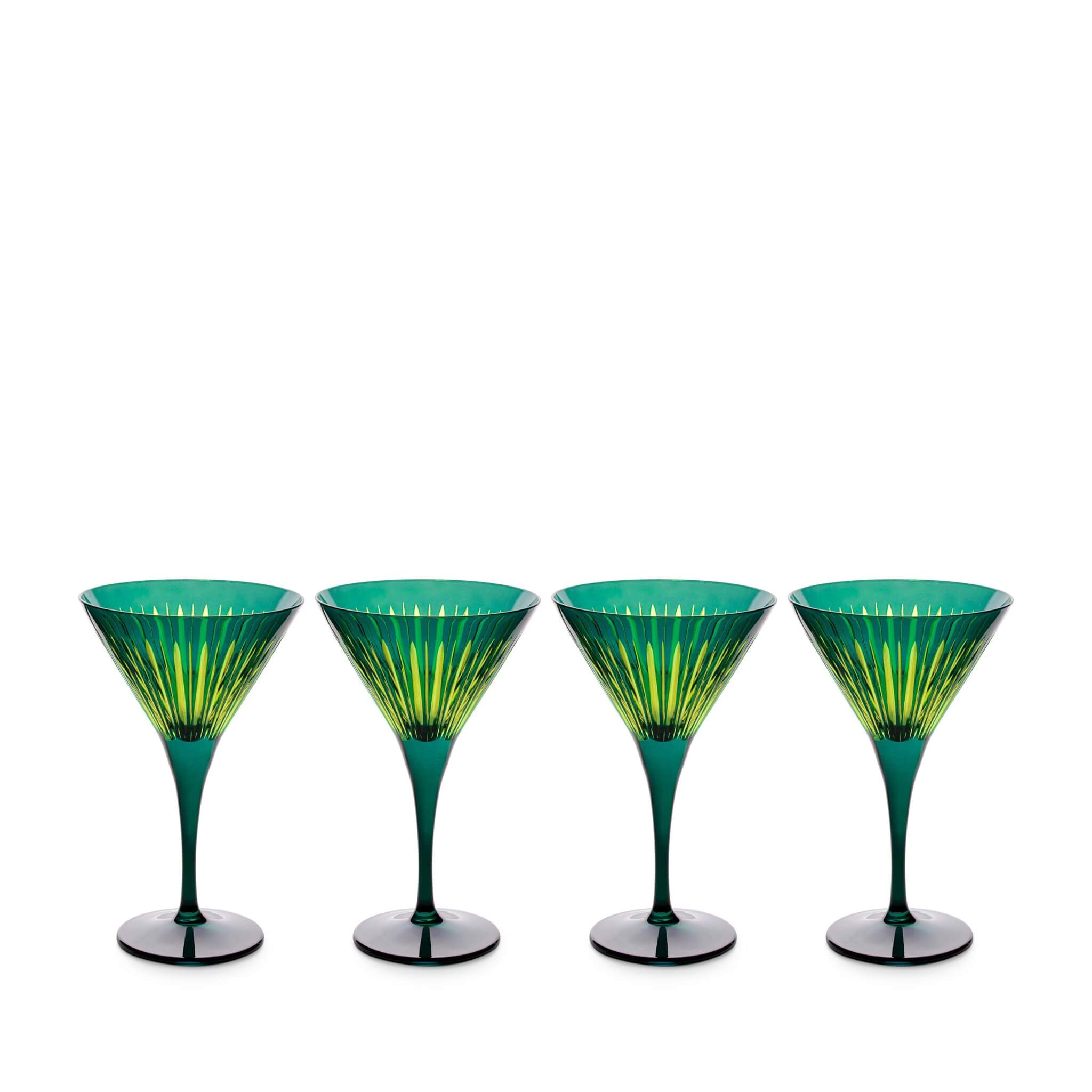 L'Objet Prism Martini Glasses Set of 4 Glassware & Drinkware β Green