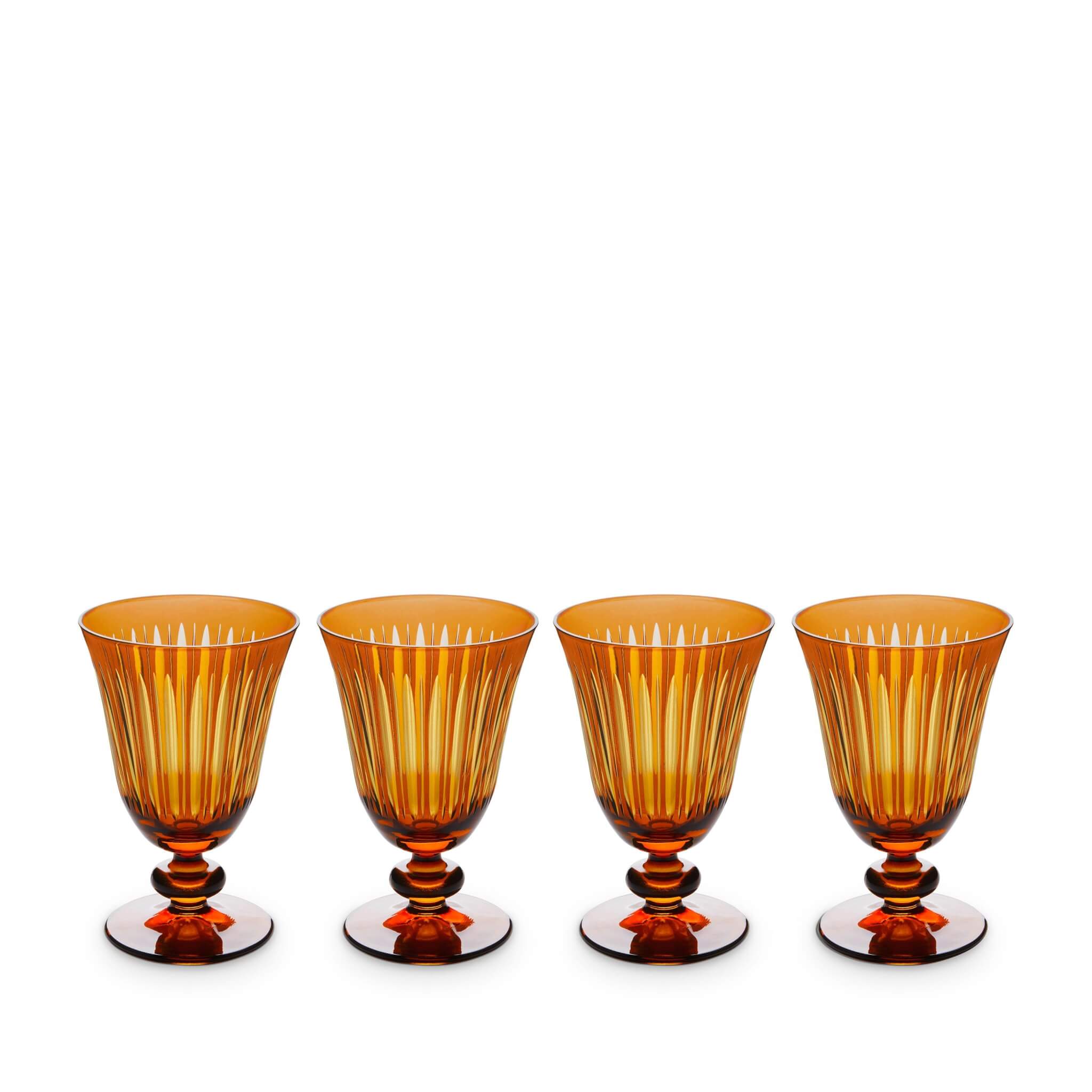 L'Objet Prism Wine Glasses - Amber (Set of 4) Glassware & Drinkware