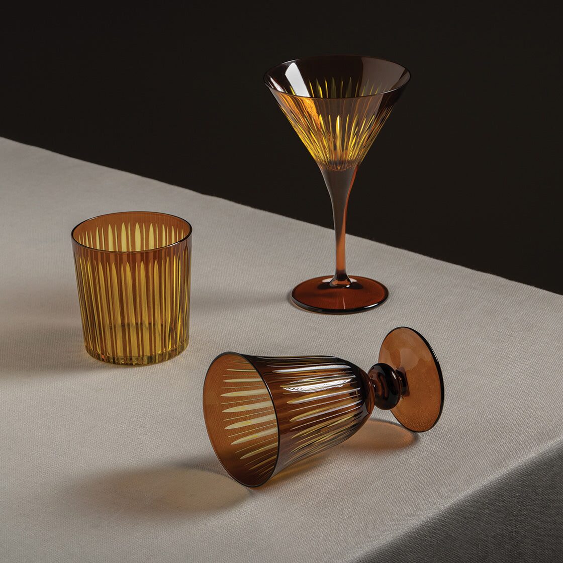 L'Objet Prism Wine Glasses - Amber (Set of 4) Glassware & Drinkware, alternate view