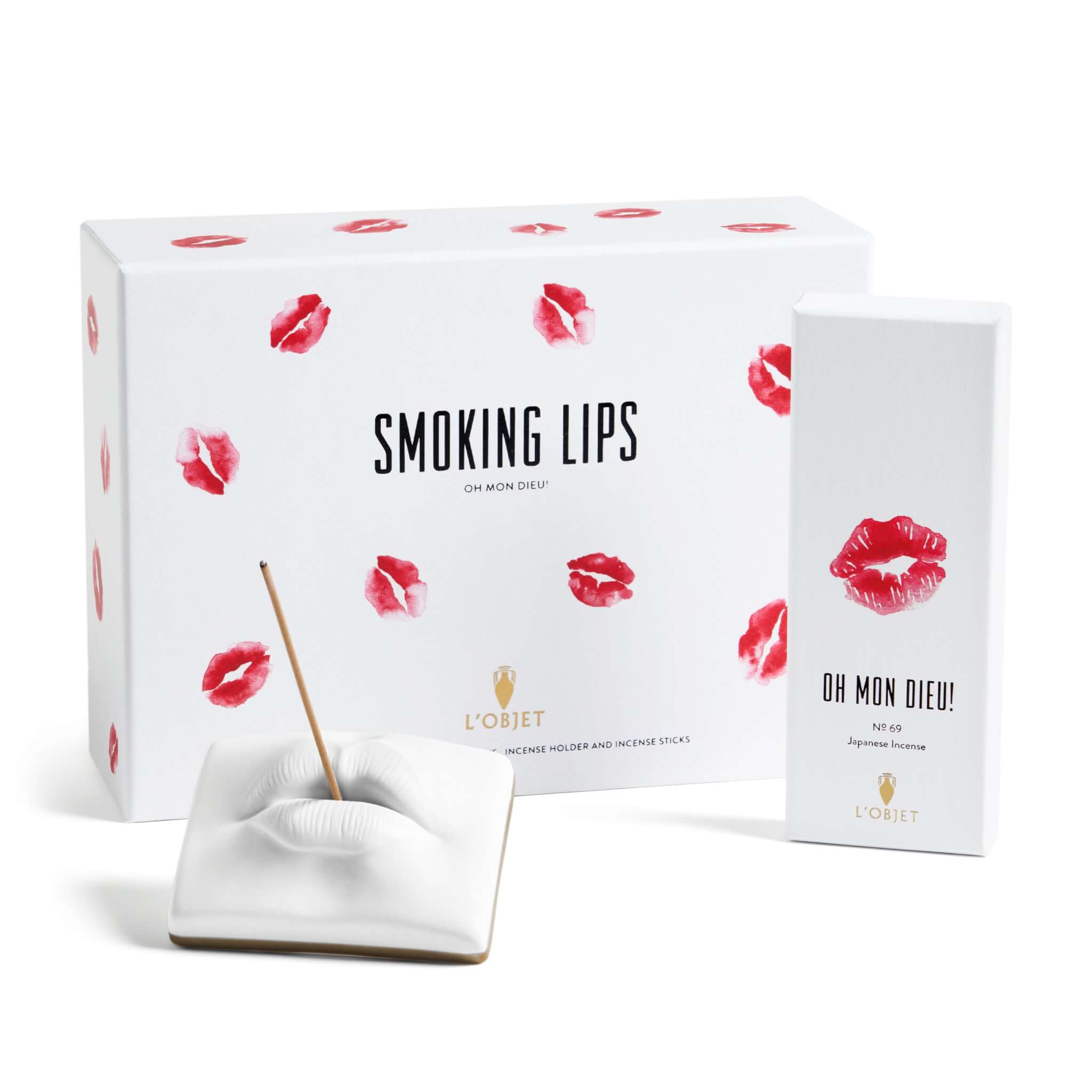 L'Objet Smoking Lips Set Incense Holder