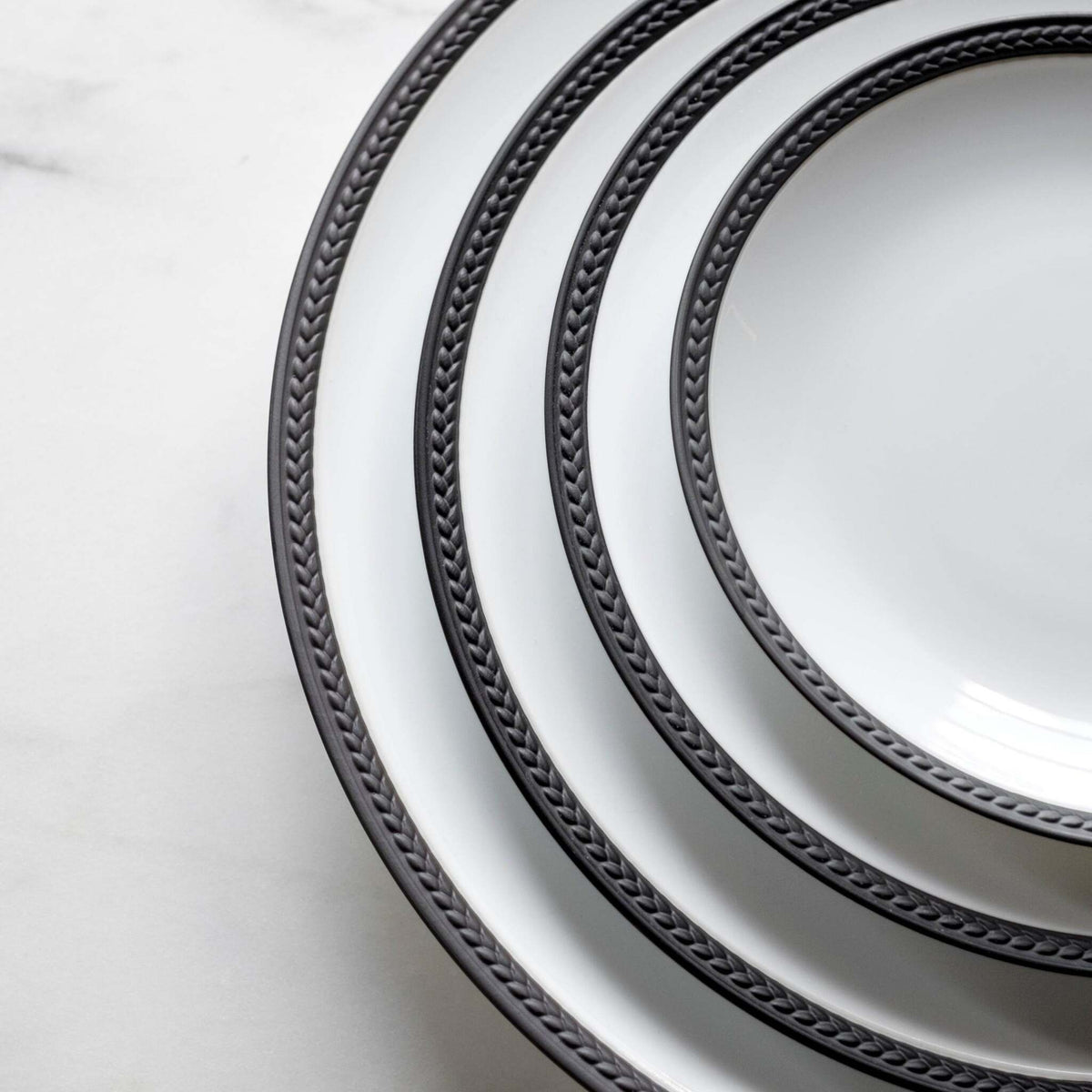 L'Objet Soie Tressée Soup Plate Soup Plates & Rimmed Soup Bowl, alternate view