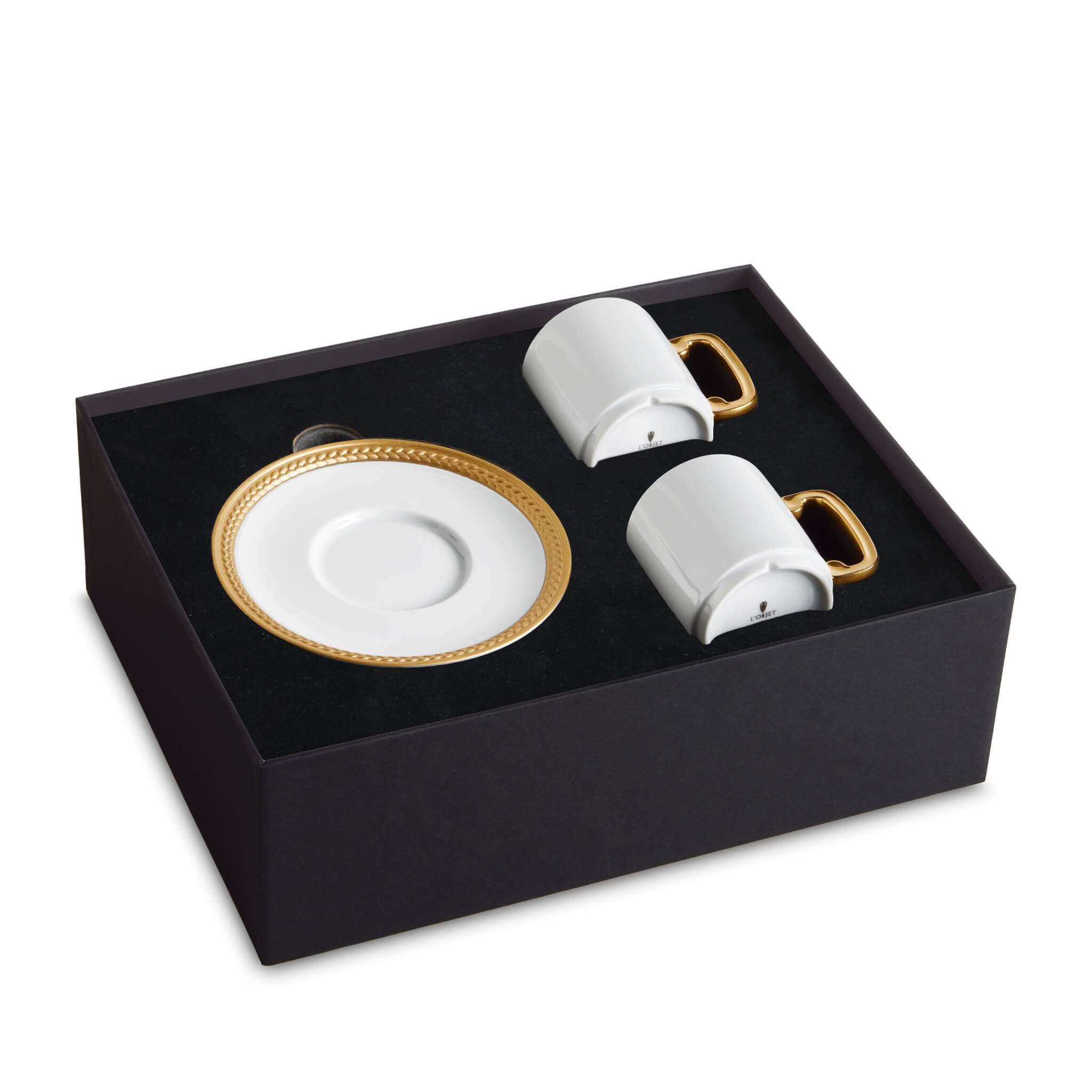L'Objet ST Espresso Cup Saucer Set of 2 β Gold
