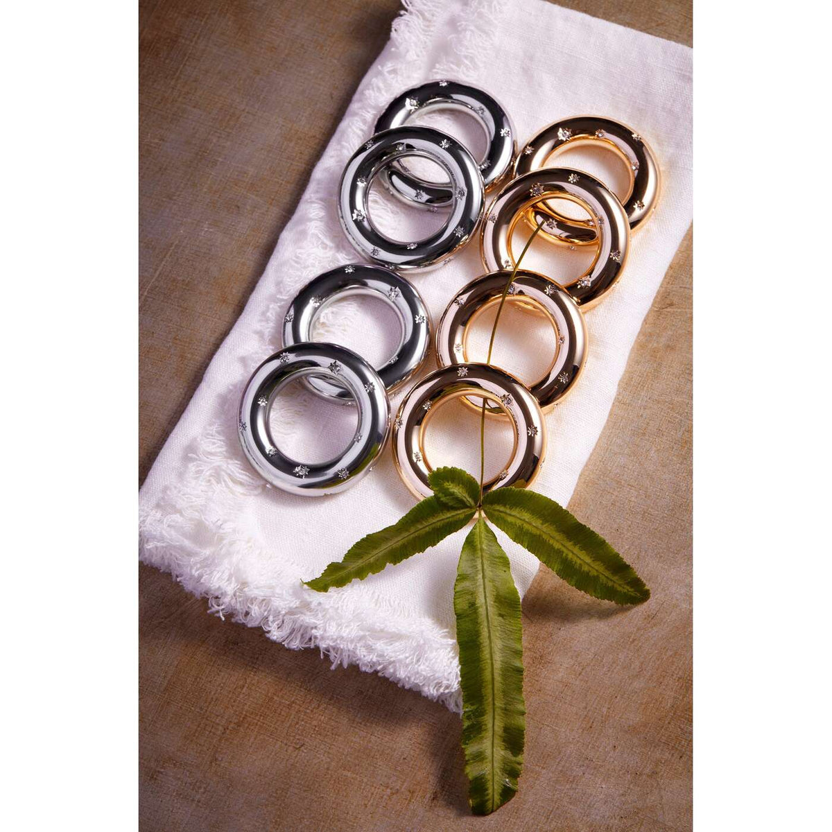 L'Objet Stars Napkin Jewels Set of 4 Napkin Ring, alternate view