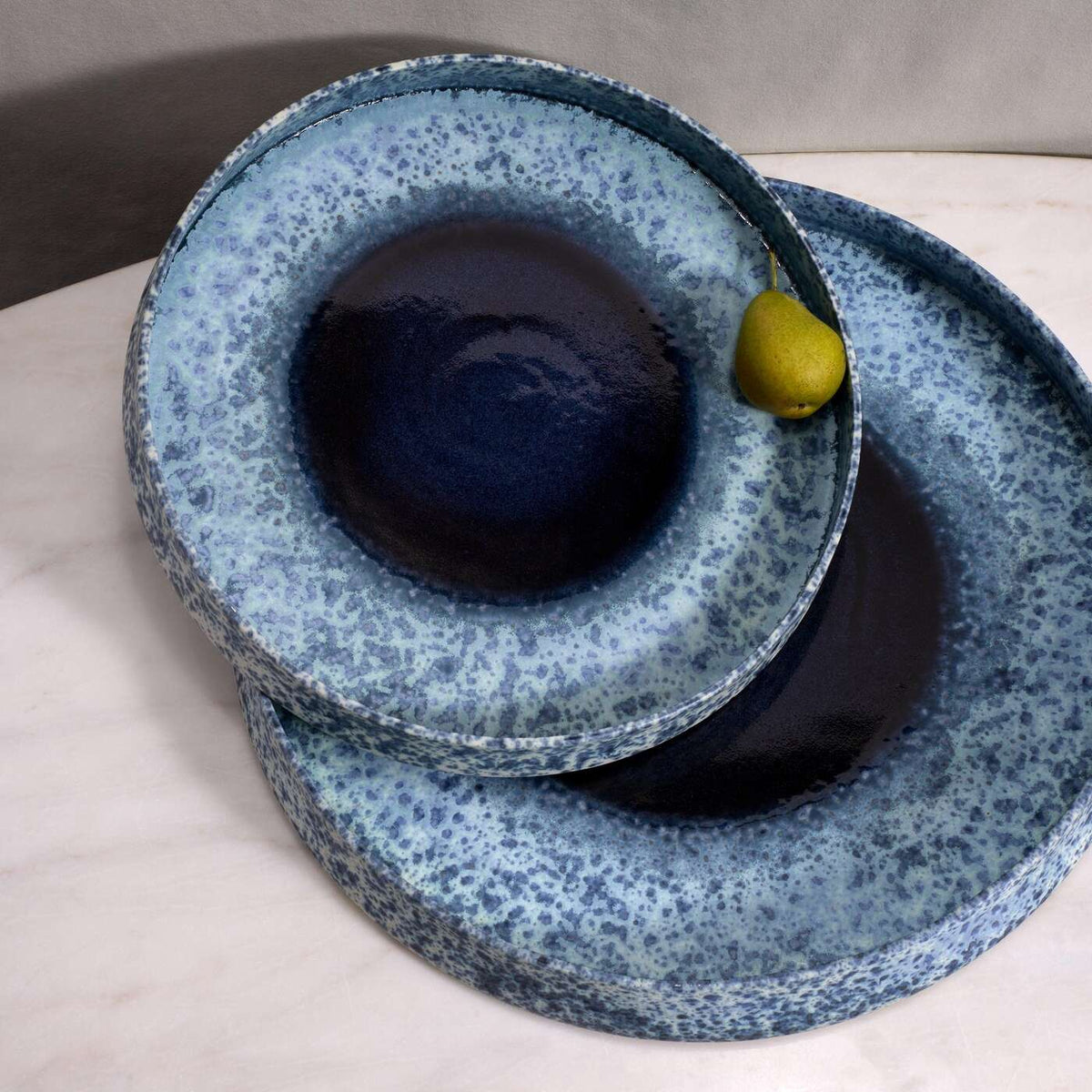L'Objet Terra Round Platter - Medium - Indigo Decorative Bowl, alternate view